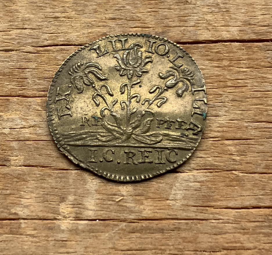 Early circa 1664 Anne of Austria token coin C3746
